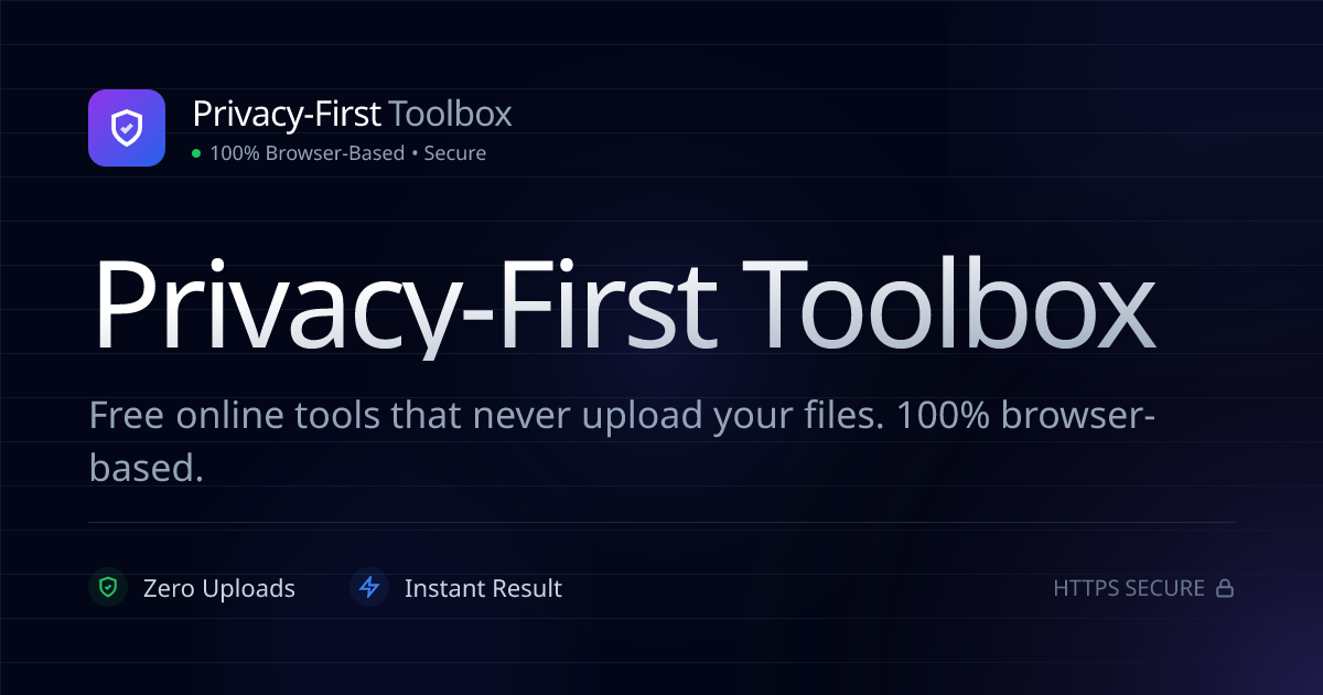 Privacy First Tools - Free and Private - Main product screenshot demonstrating key features and user interface