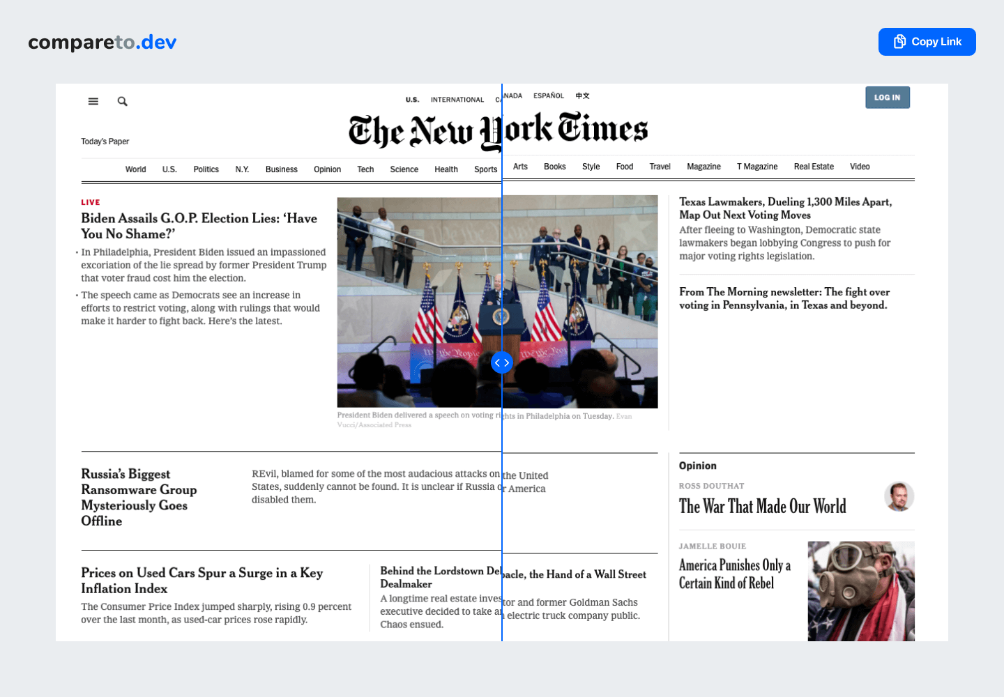 Compare to Dev gallery image