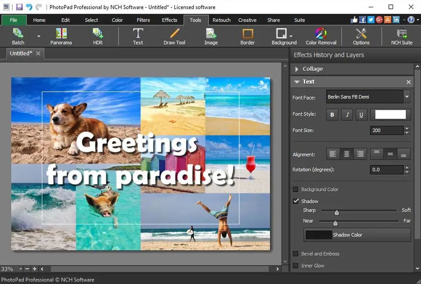 Pengeditan foto Photopad media 5