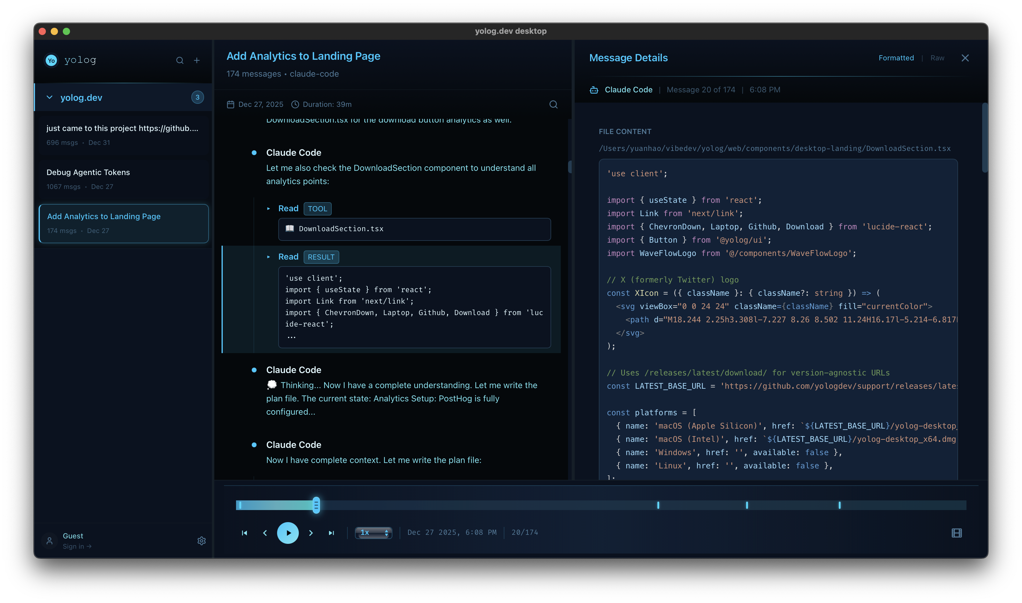yolog.dev Desktop gallery image