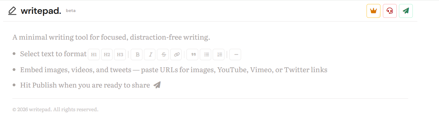 Writepad - Main product screenshot demonstrating key features and user interface