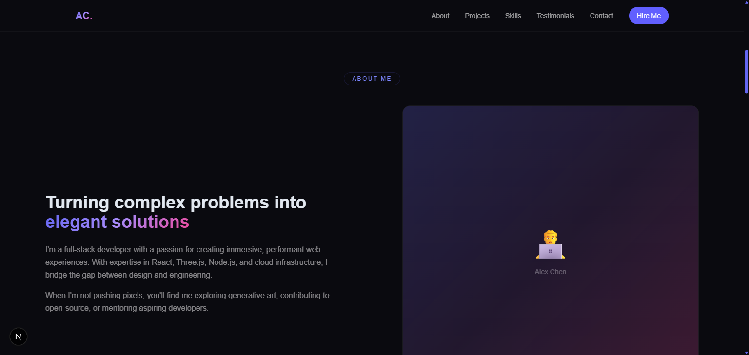 3D Portfolio — WebGL Template gallery image