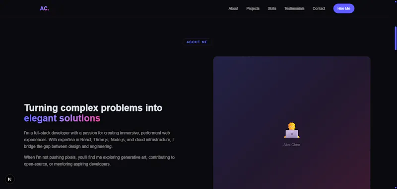 3D Portfolio — WebGL Template screenshot 2