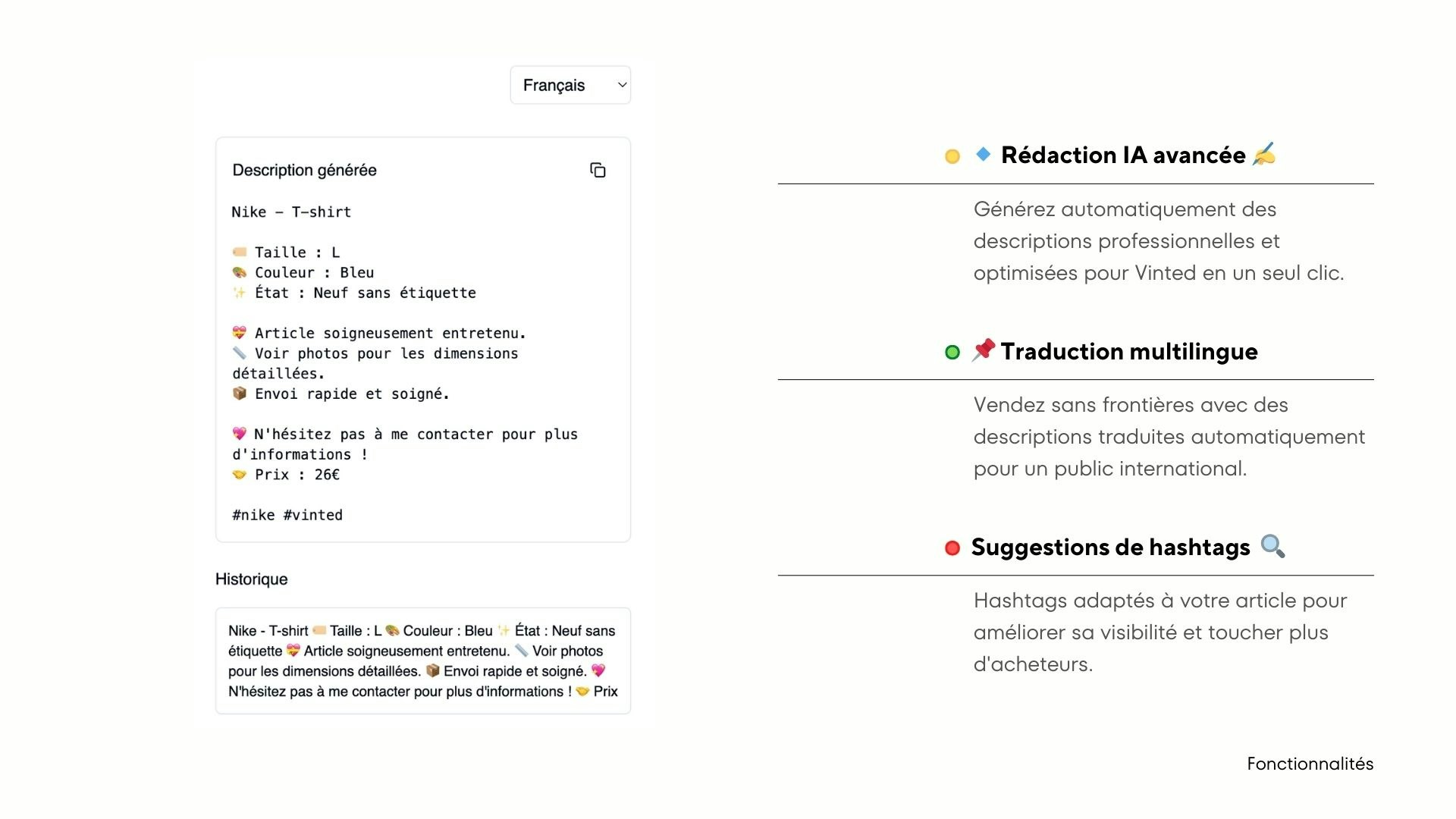 Generatore di descrizione vinta media 3