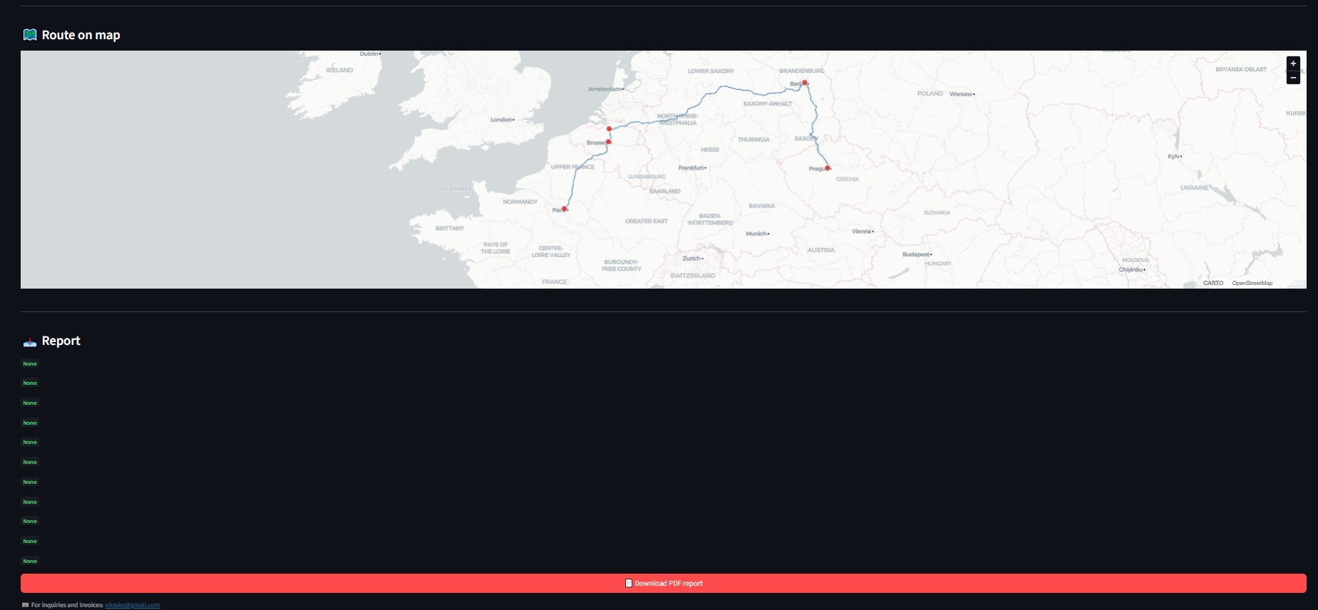 RouteCalc - Screenshot 4 showing product features and functionality