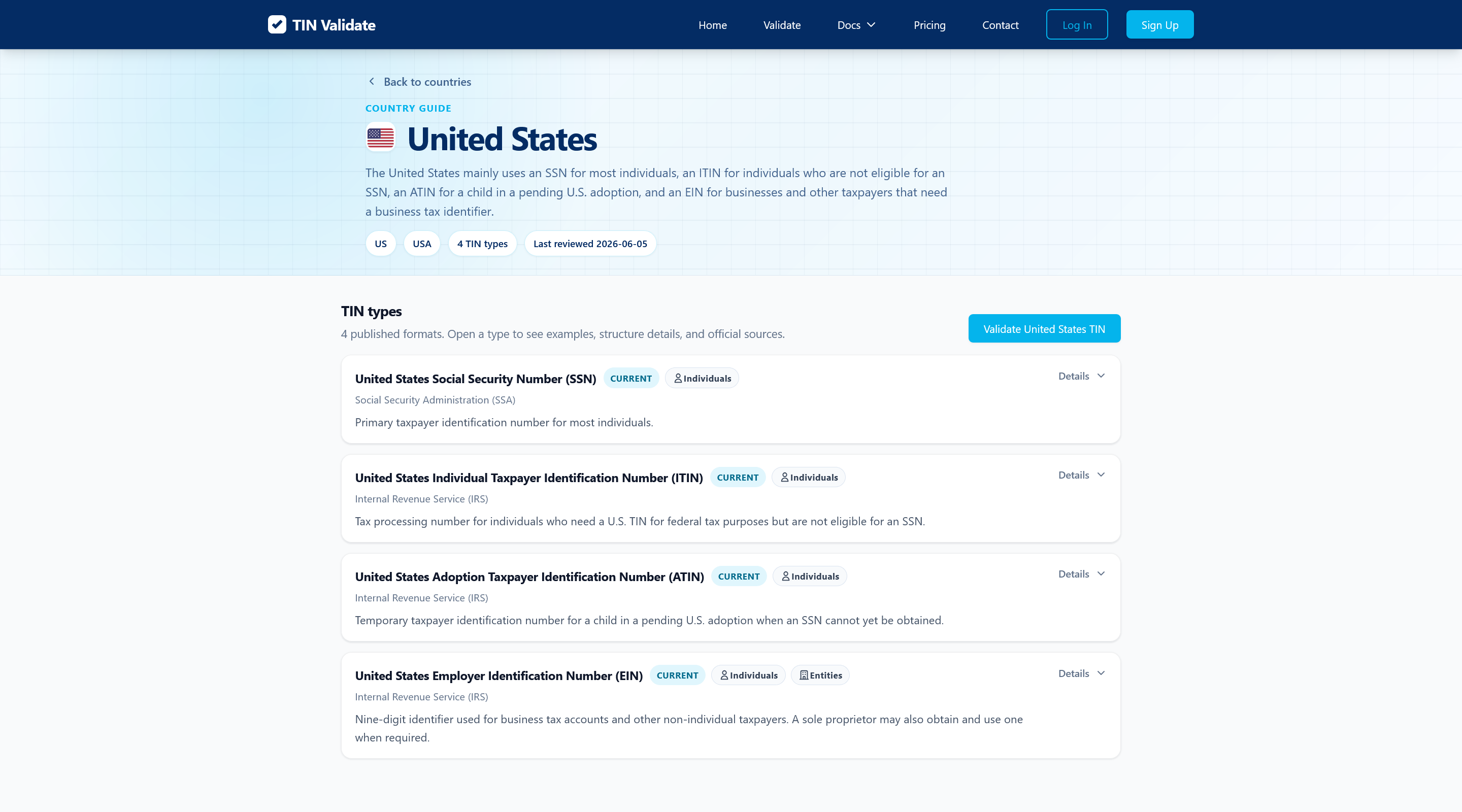 TIN Validate gallery image