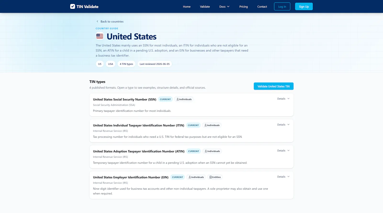 TIN Validate screenshot 1