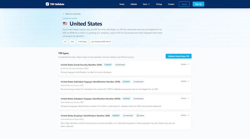 TIN Validate screenshot 1