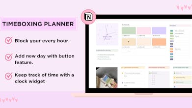 「Timeboxing Planner」テンプレートを紹介する Pastel Theme Productivity Bundle 2.0 の画像。