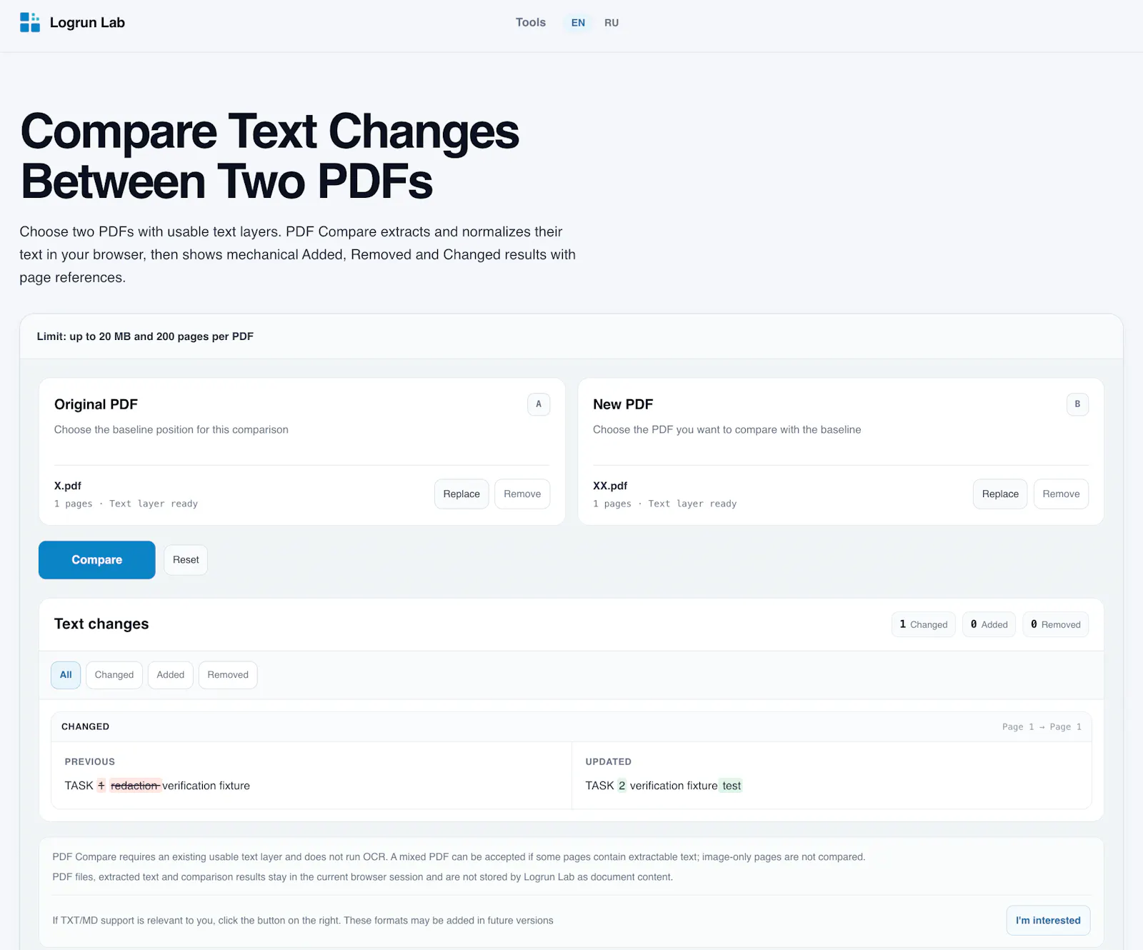 PDF Compare screenshot 2
