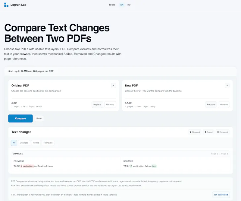 PDF Compare screenshot 2