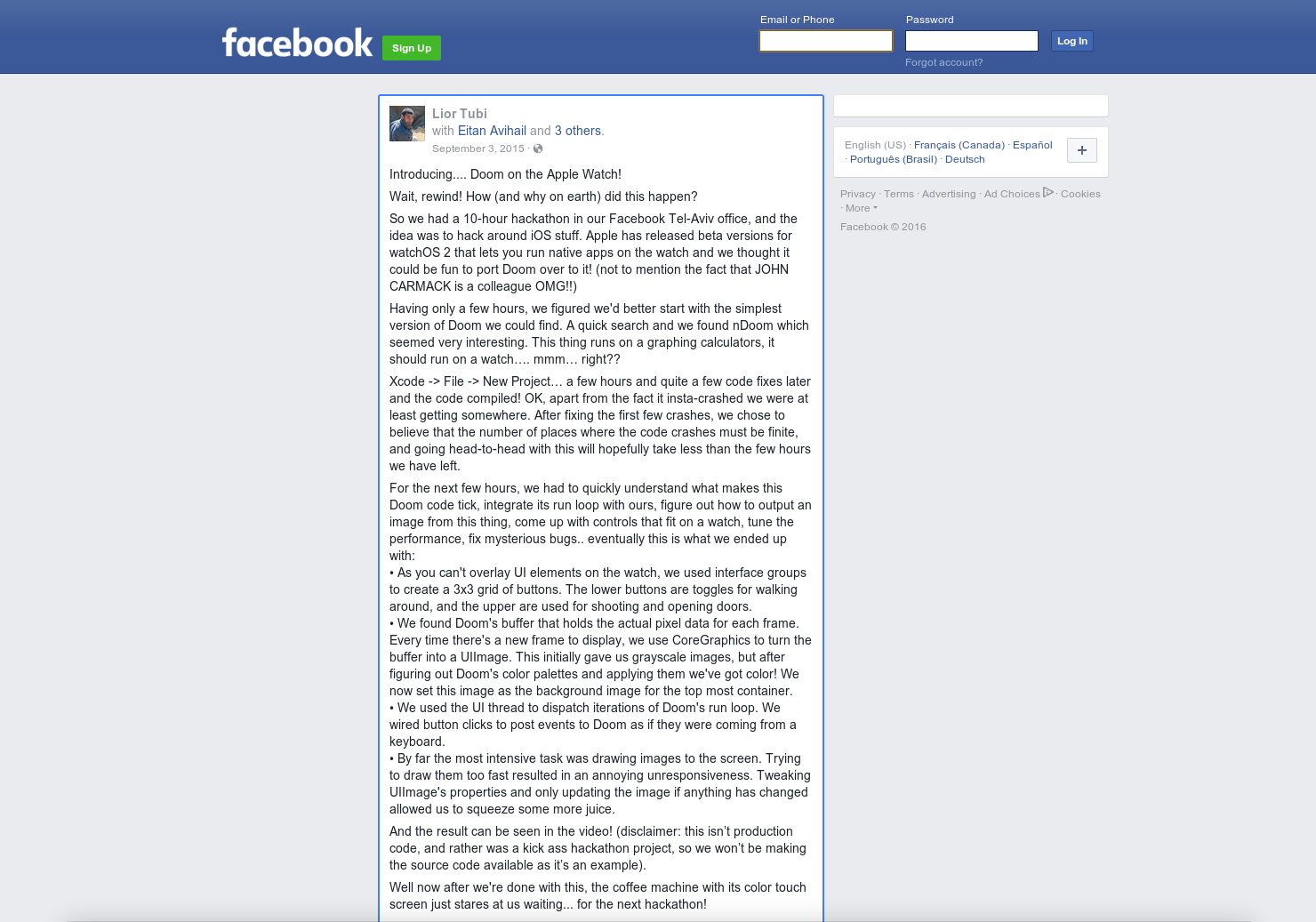 Doom on the Apple Watch gallery image