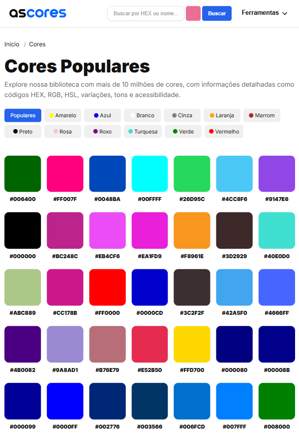 As Cores - Screenshot 4 showing product features and functionality