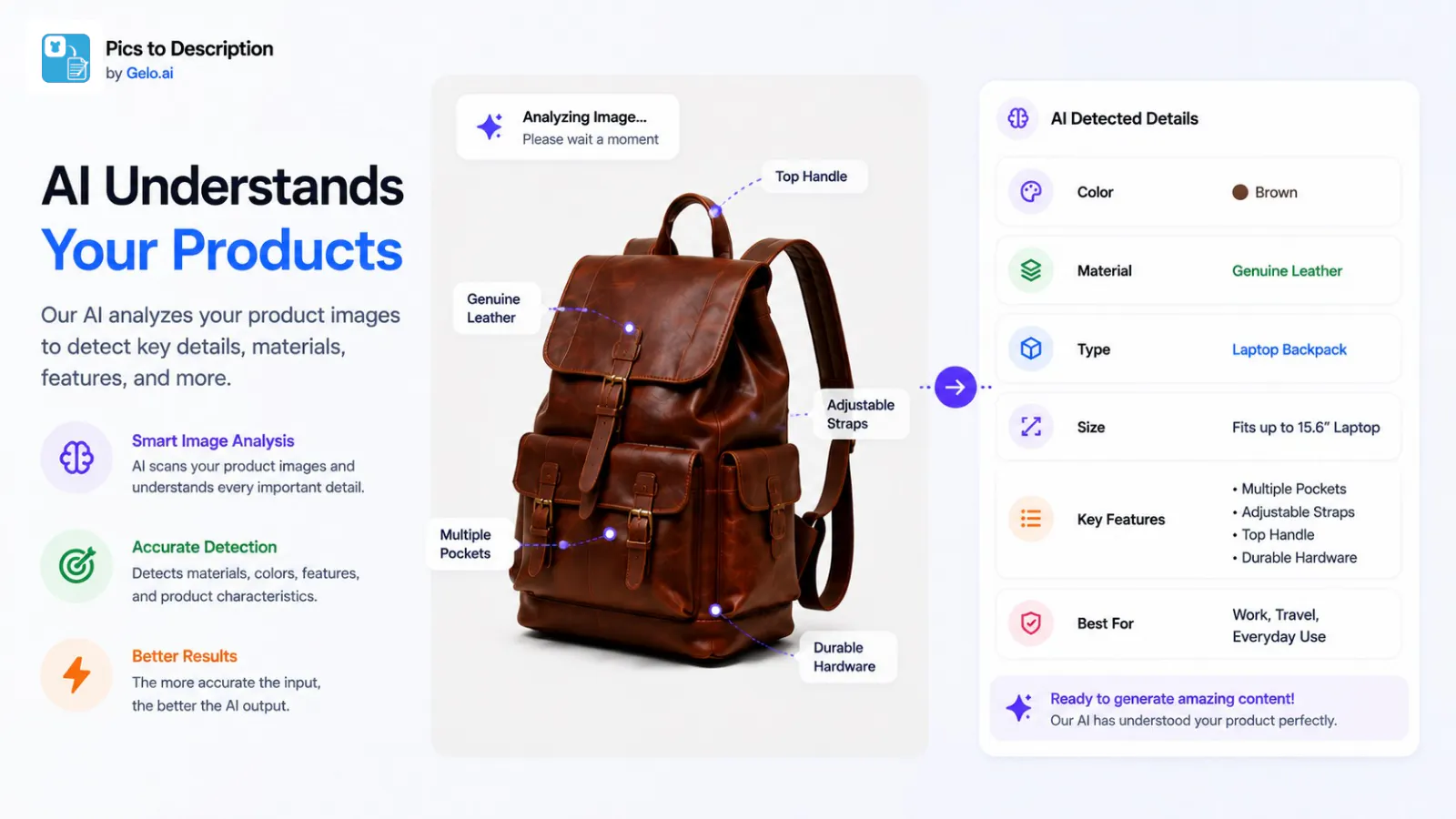 Gelo.ai – Pics to Description screenshot 4
