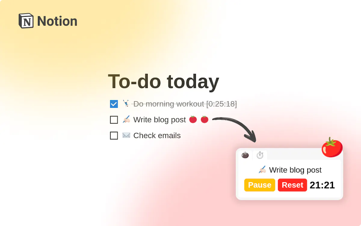 Pomodoro Timer for Notion