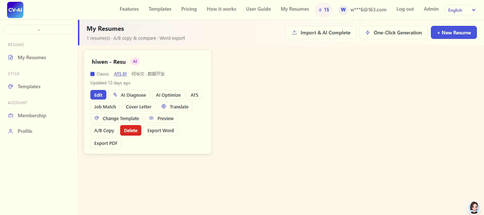 Use AI Optimize CV, ATS Check & Export screenshot 3