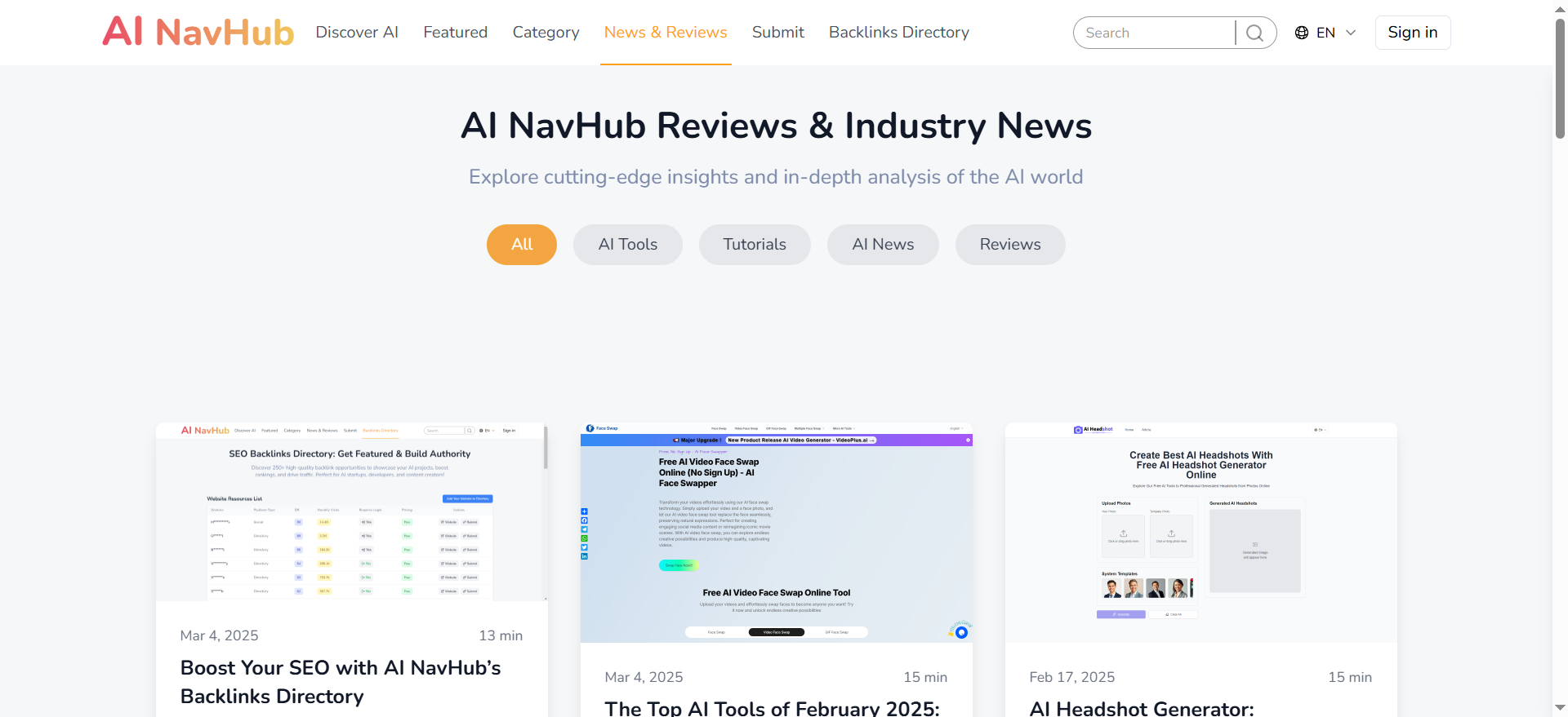 Média Répertoire des outils AI Navhub - Obtenez vos meilleurs outils d'IA 2
