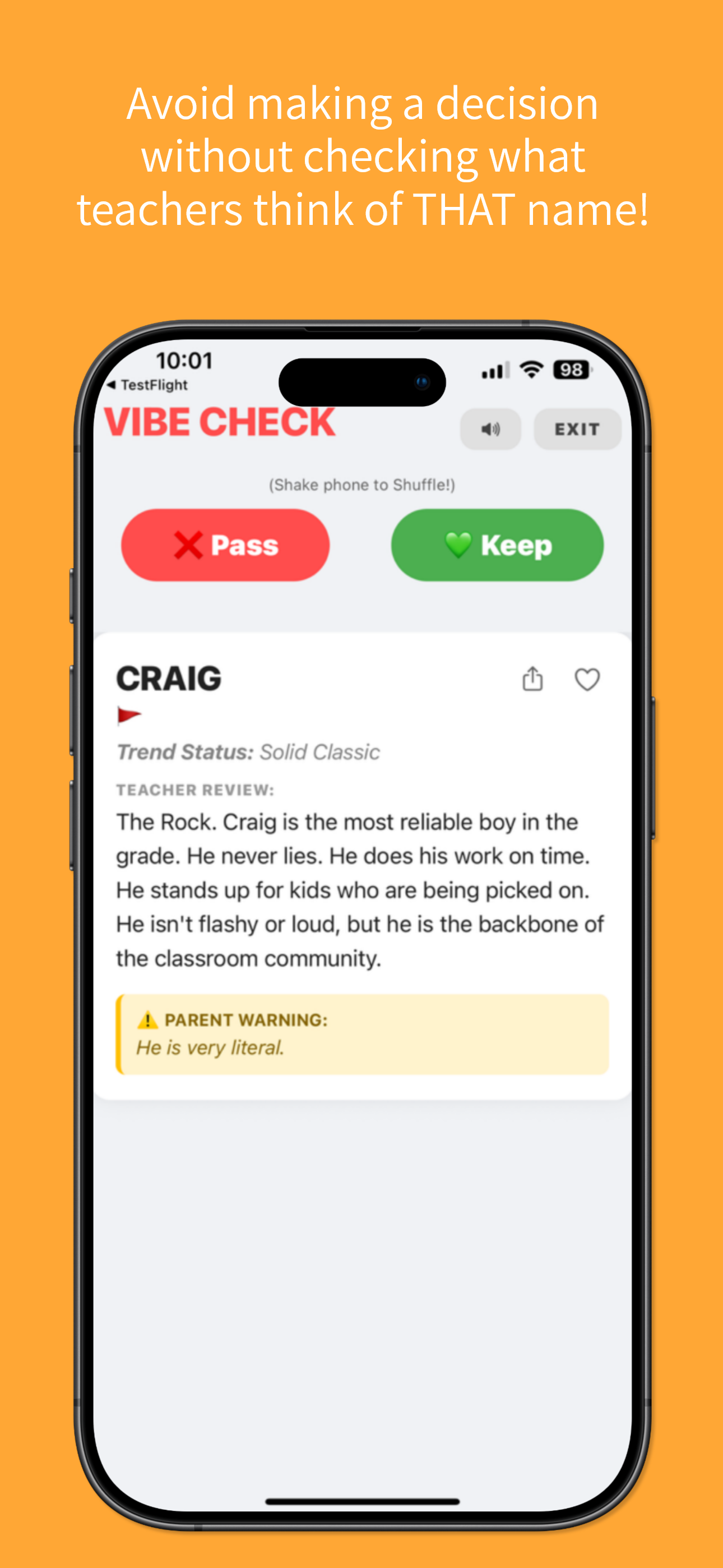 The Real Baby Namer  - Screenshot 3 showing product features and functionality