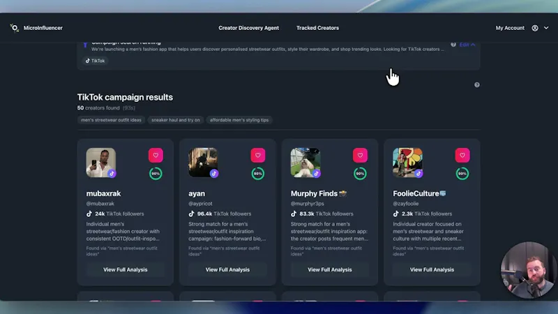 MicroInfluencer screenshot 1 (video preview)