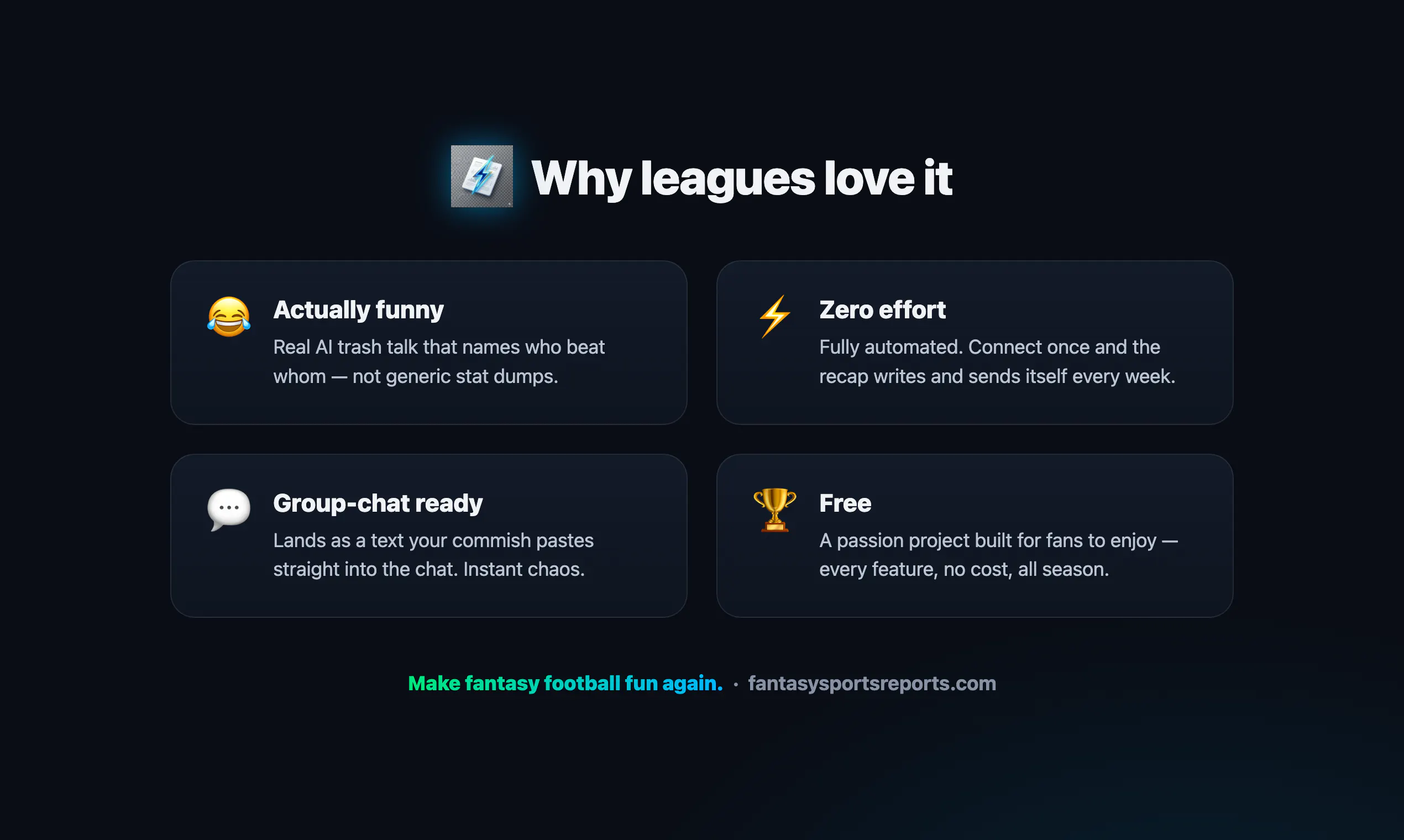 Fantasy Football AI Weekly Recaps gallery image