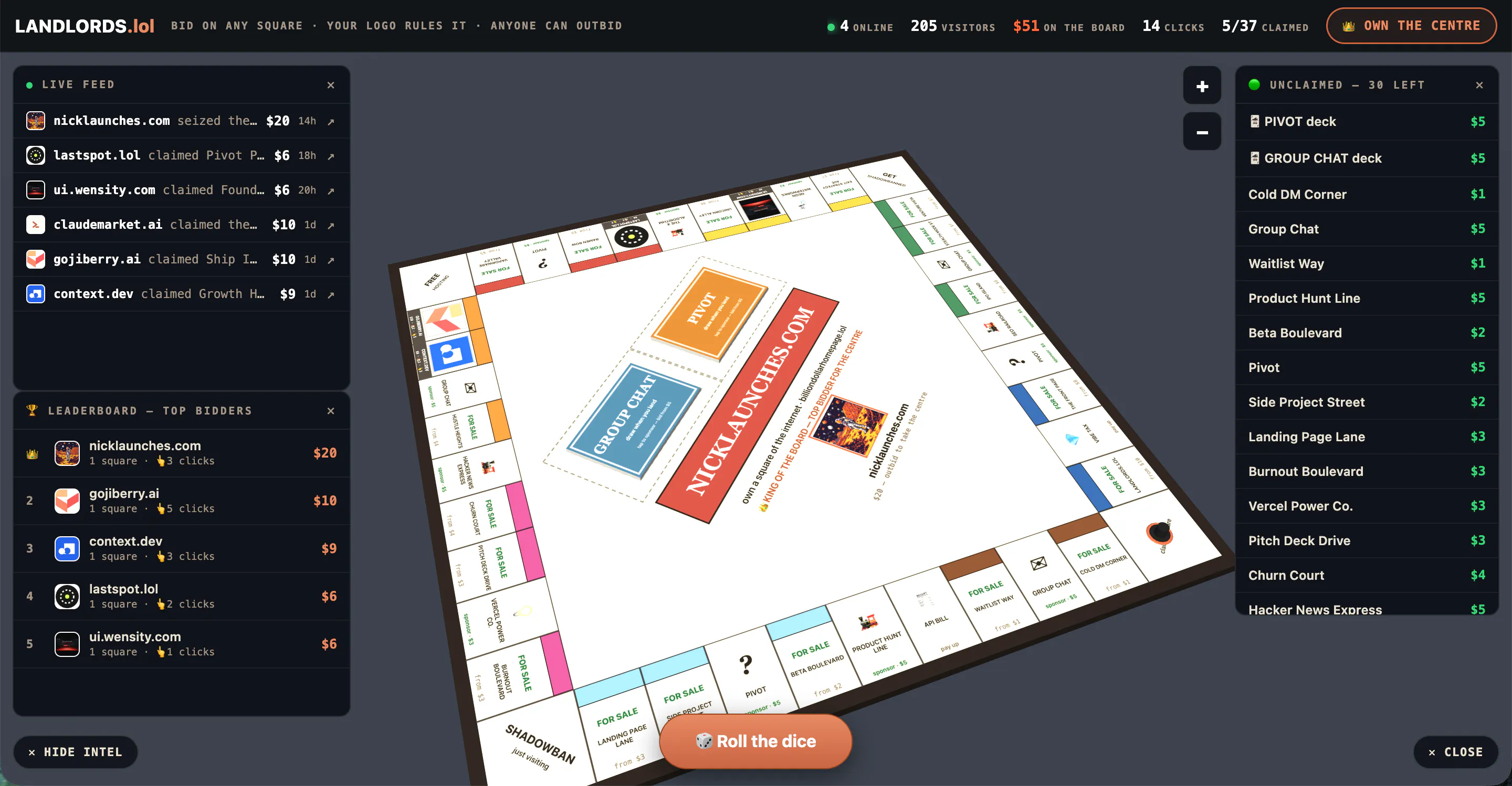 LANDLORDS.lol: own a square of the board gallery image