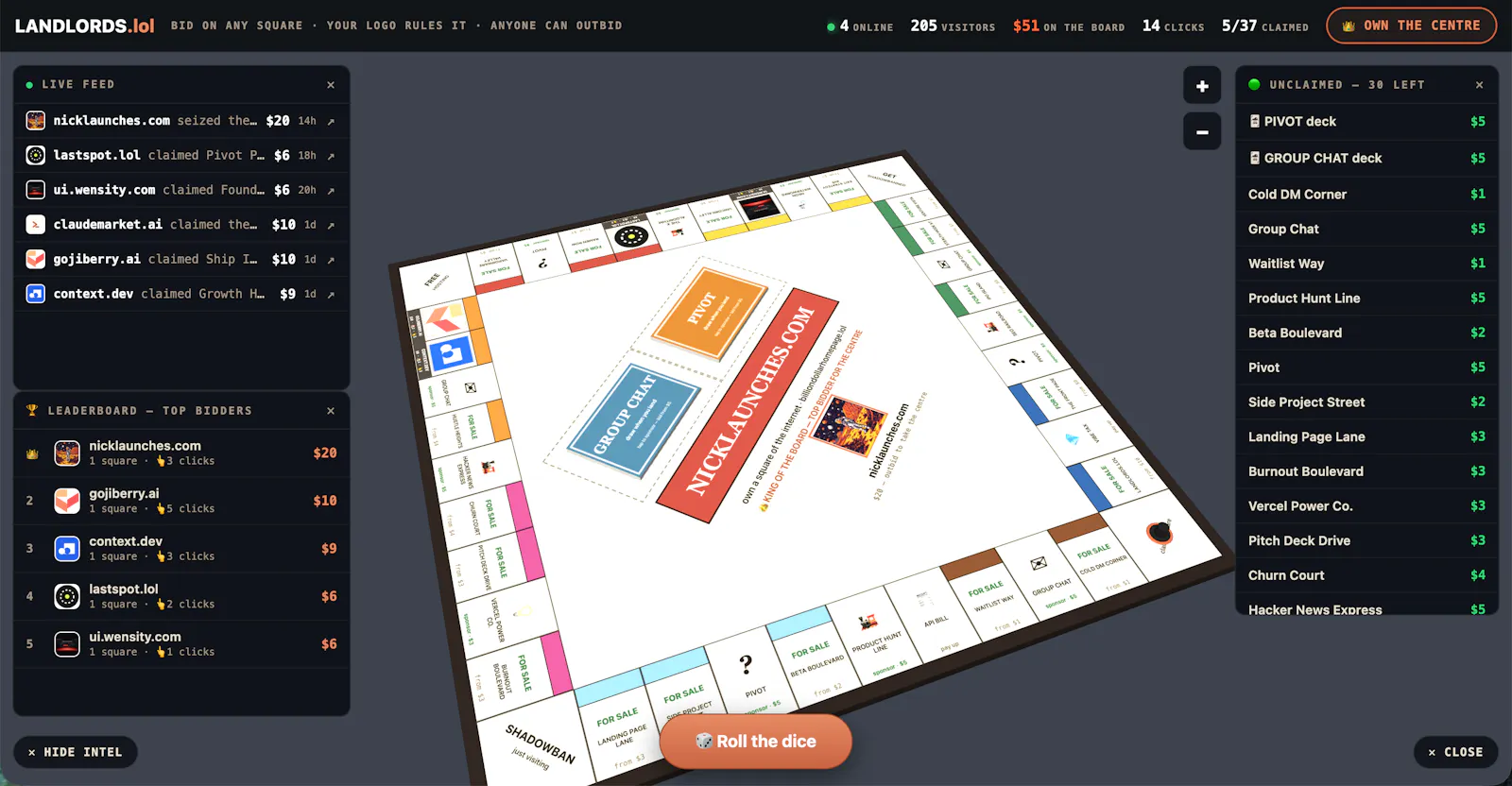 LANDLORDS.lol: own a square of the board screenshot 1