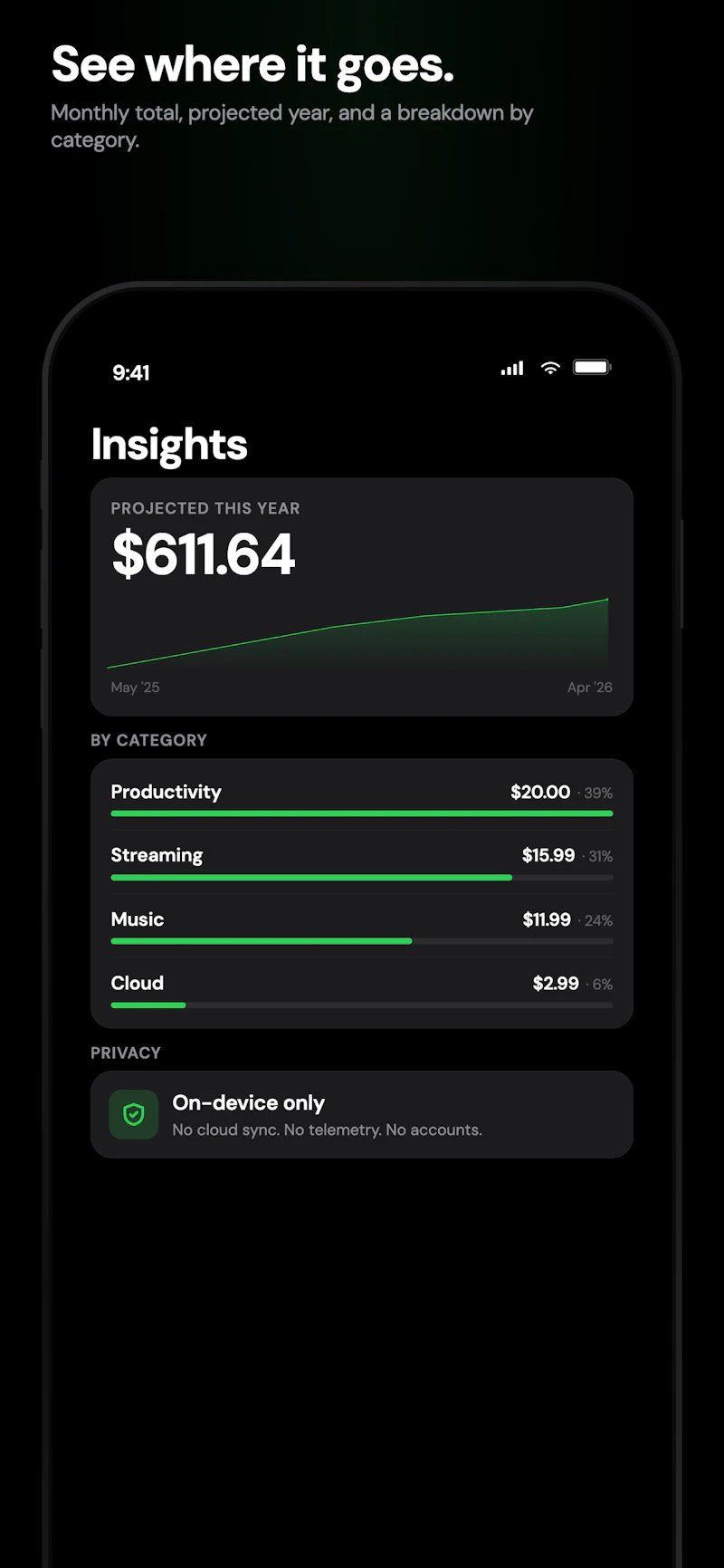 Vaultly: Subscription Tracker screenshot 2