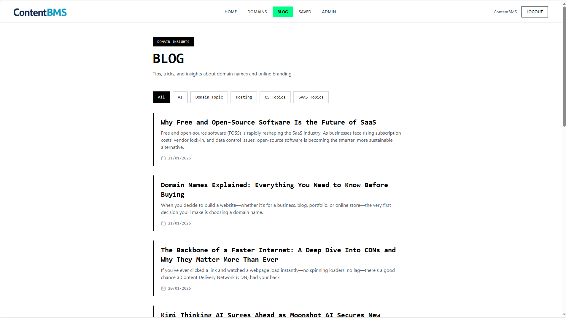 ContentBMS  - Screenshot 3 showing product features and functionality