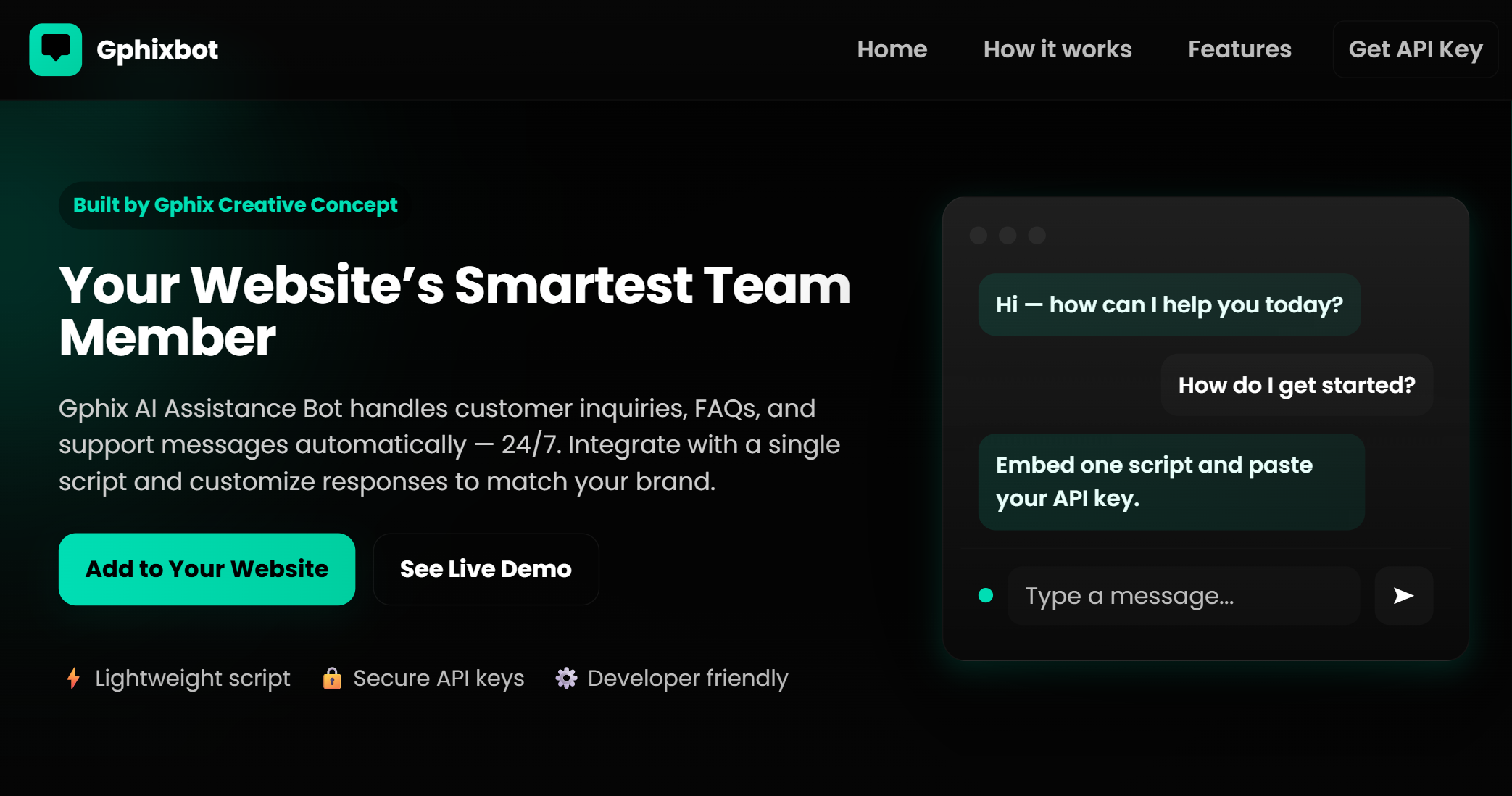 Gphix Assistance Bot - Main product screenshot demonstrating key features and user interface