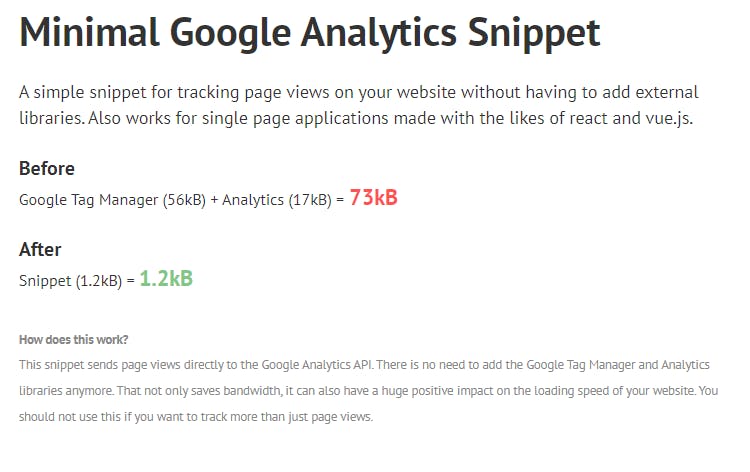 Minimal Google Analytics Snippet media 1