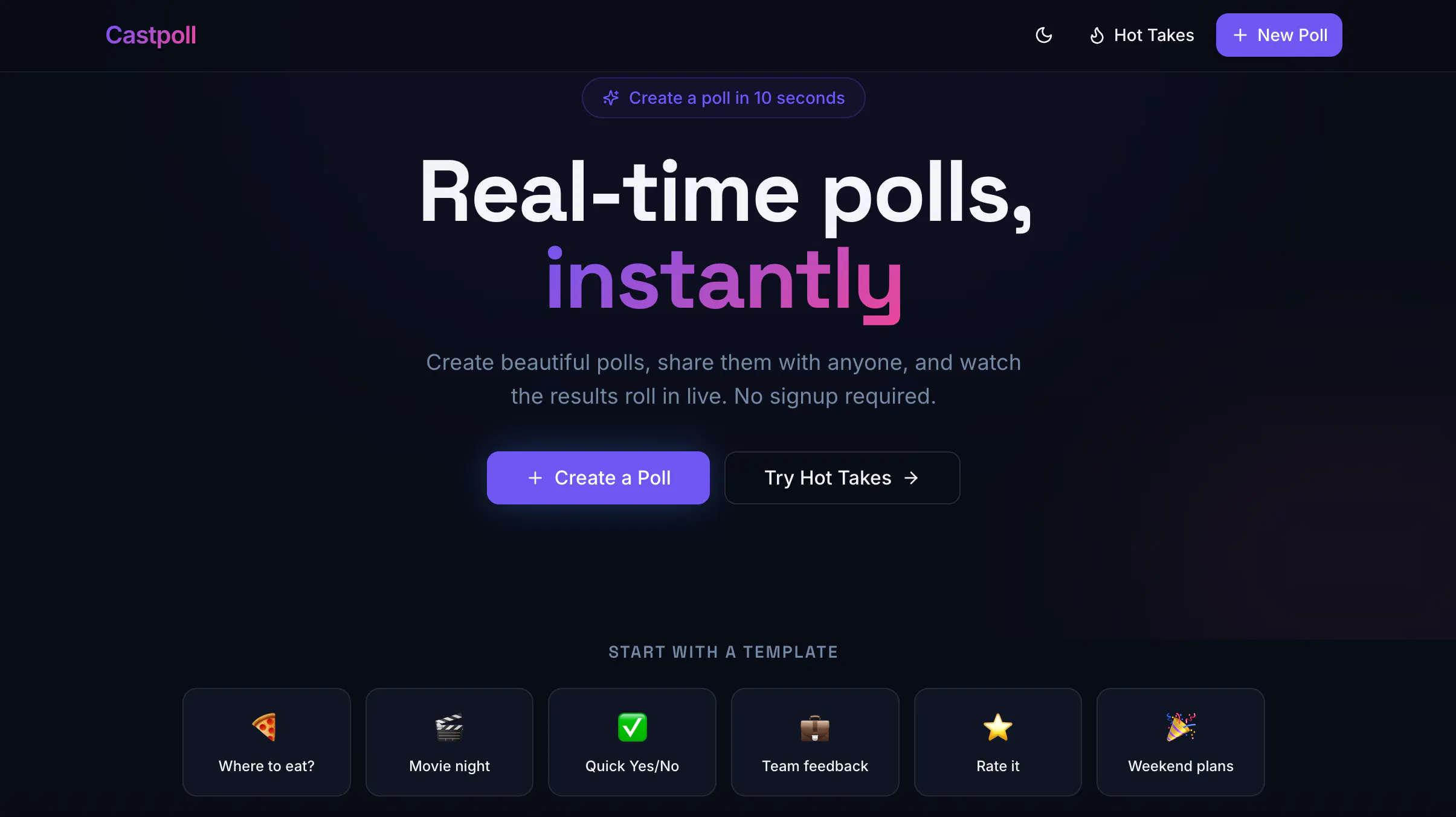 Castpoll 제품 배너