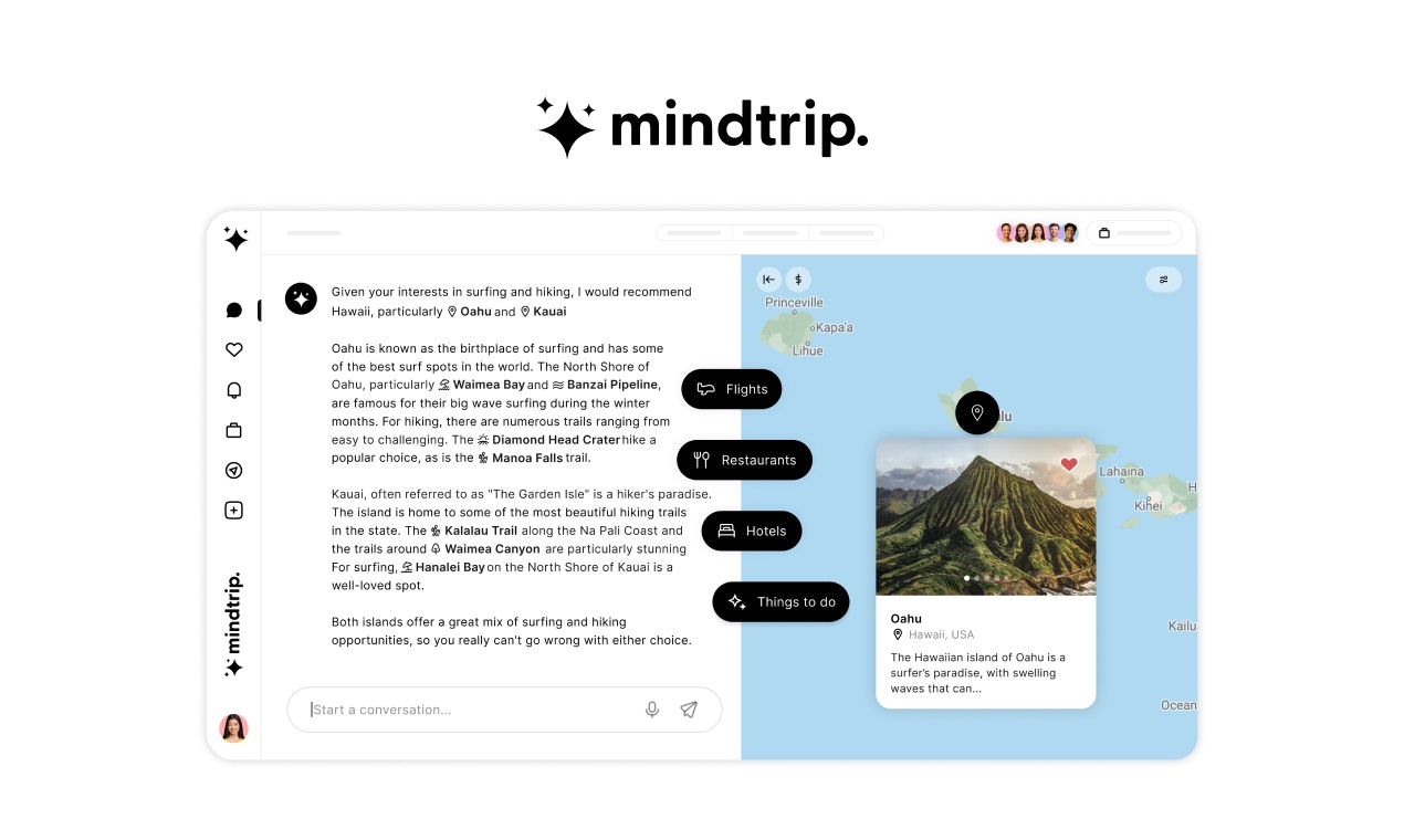 mindtrip - AI platform for travel, personalized to you