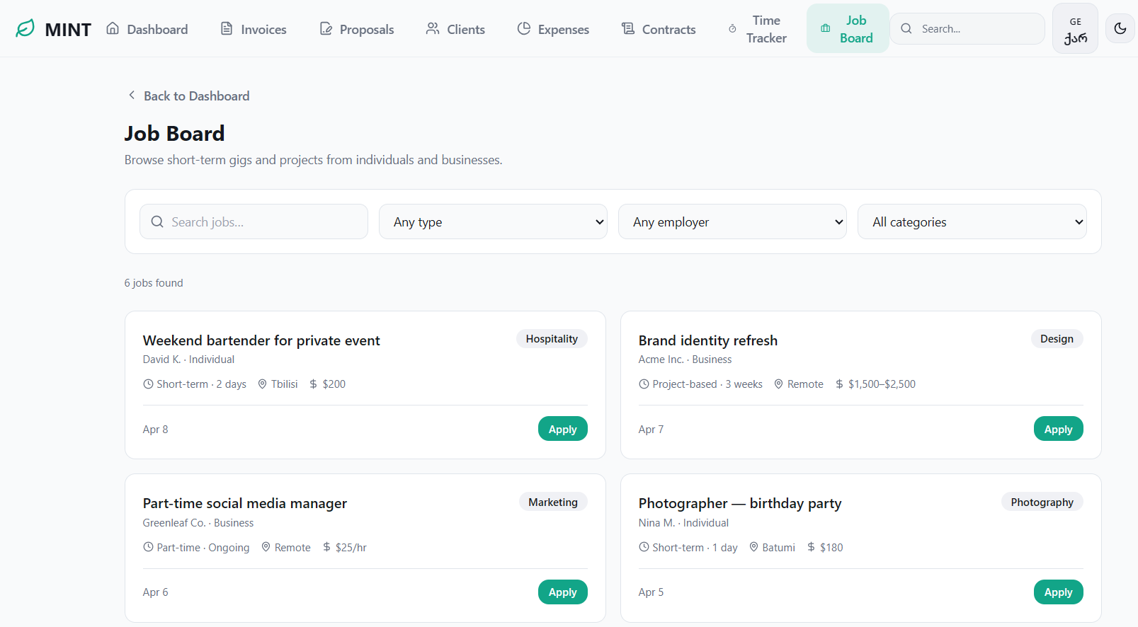 MINT gallery image