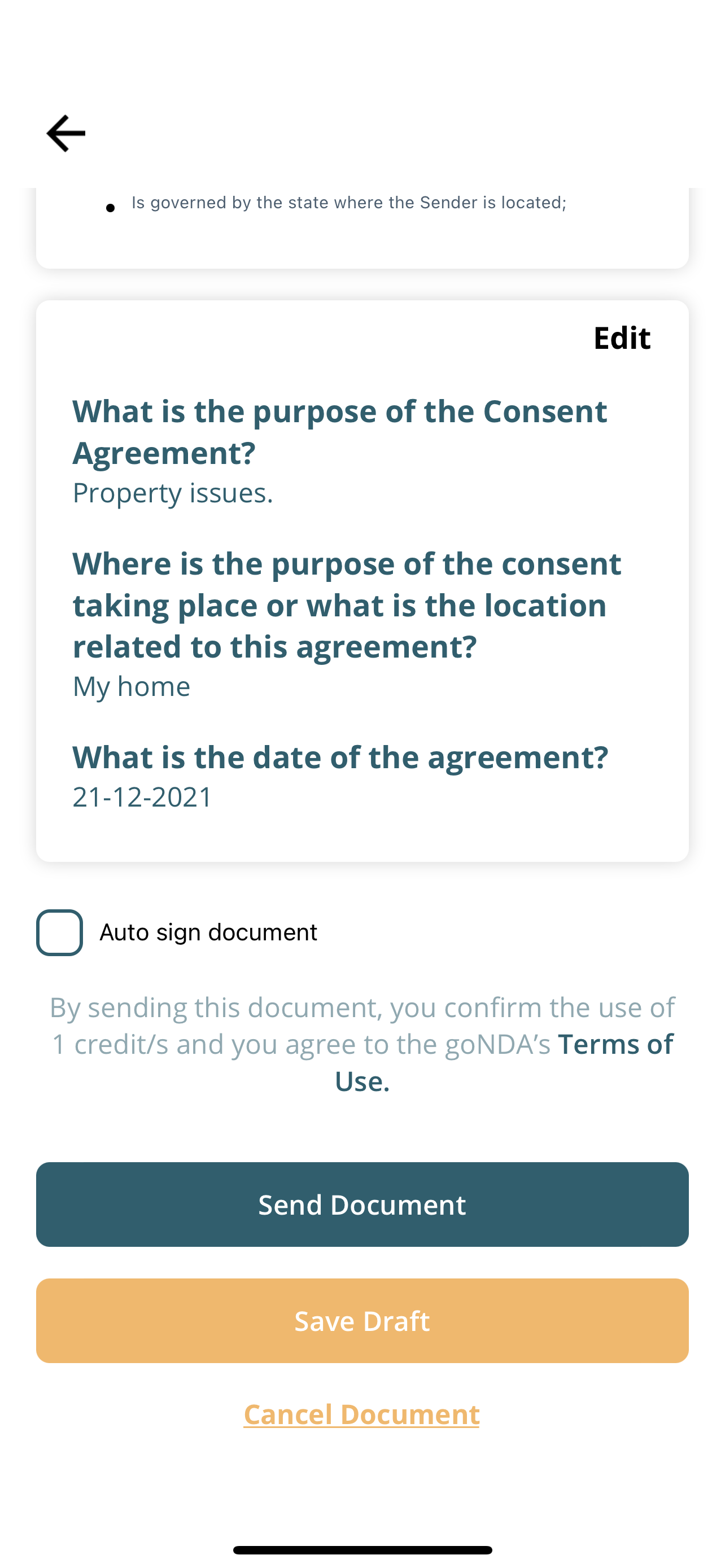 goNDA Legal Self-Service App gallery image