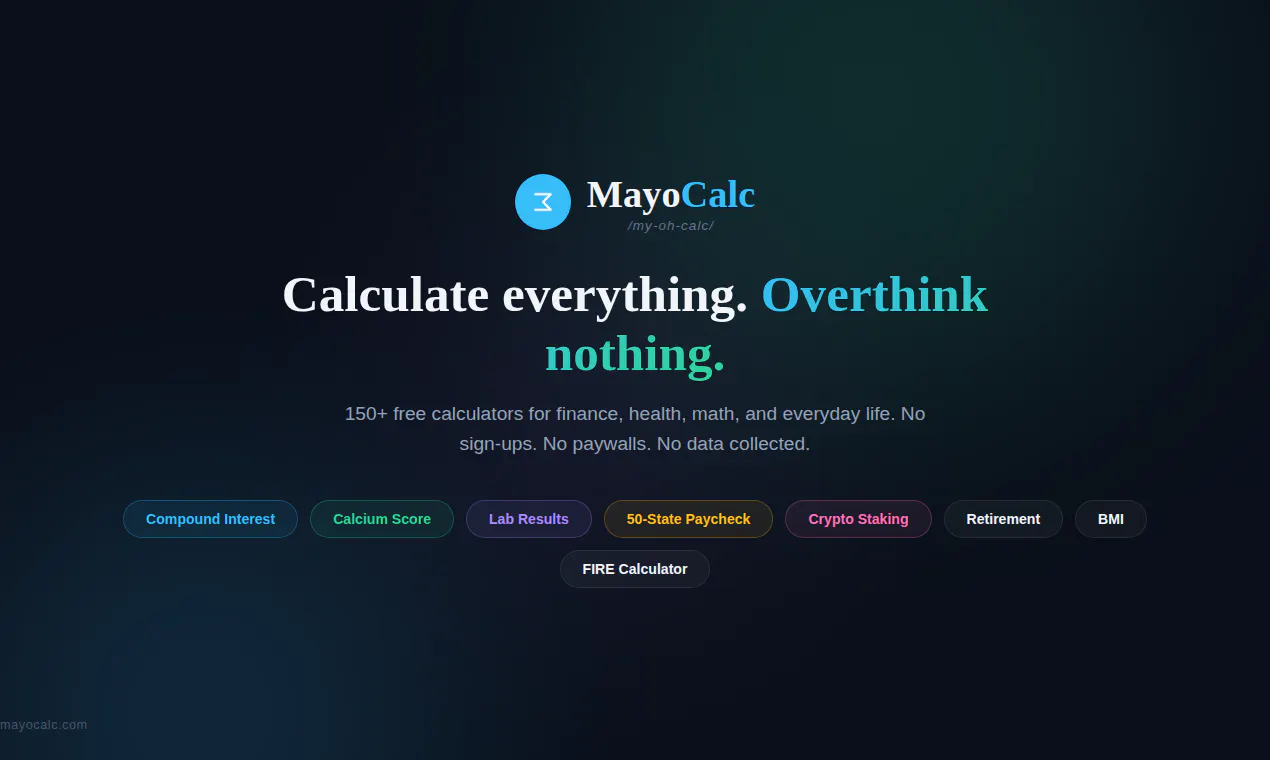 MayoCalc 제품 배너