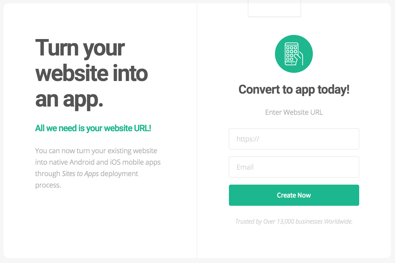 Sites to Apps gallery image