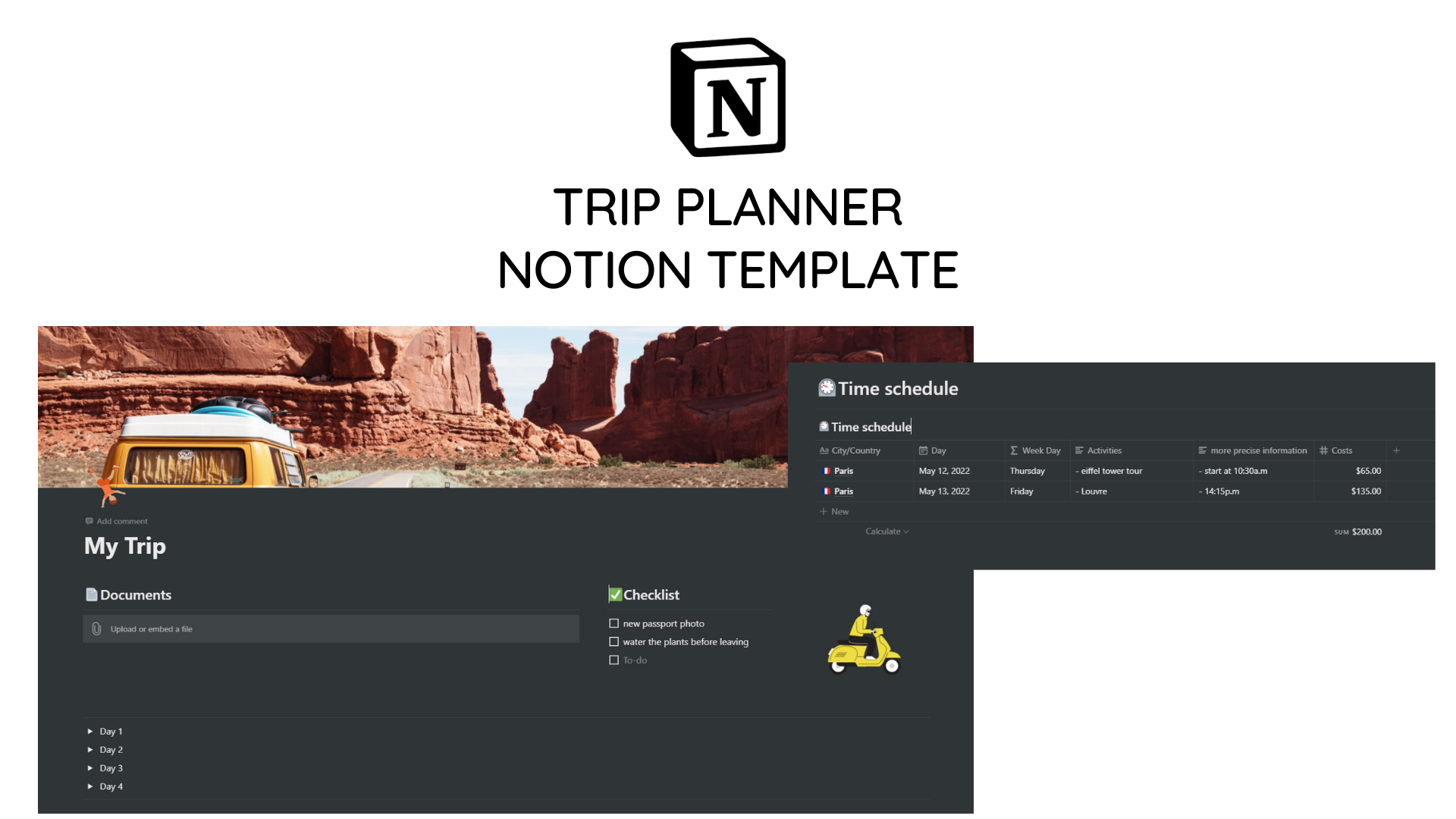 Notion Trip Planner Template gallery image