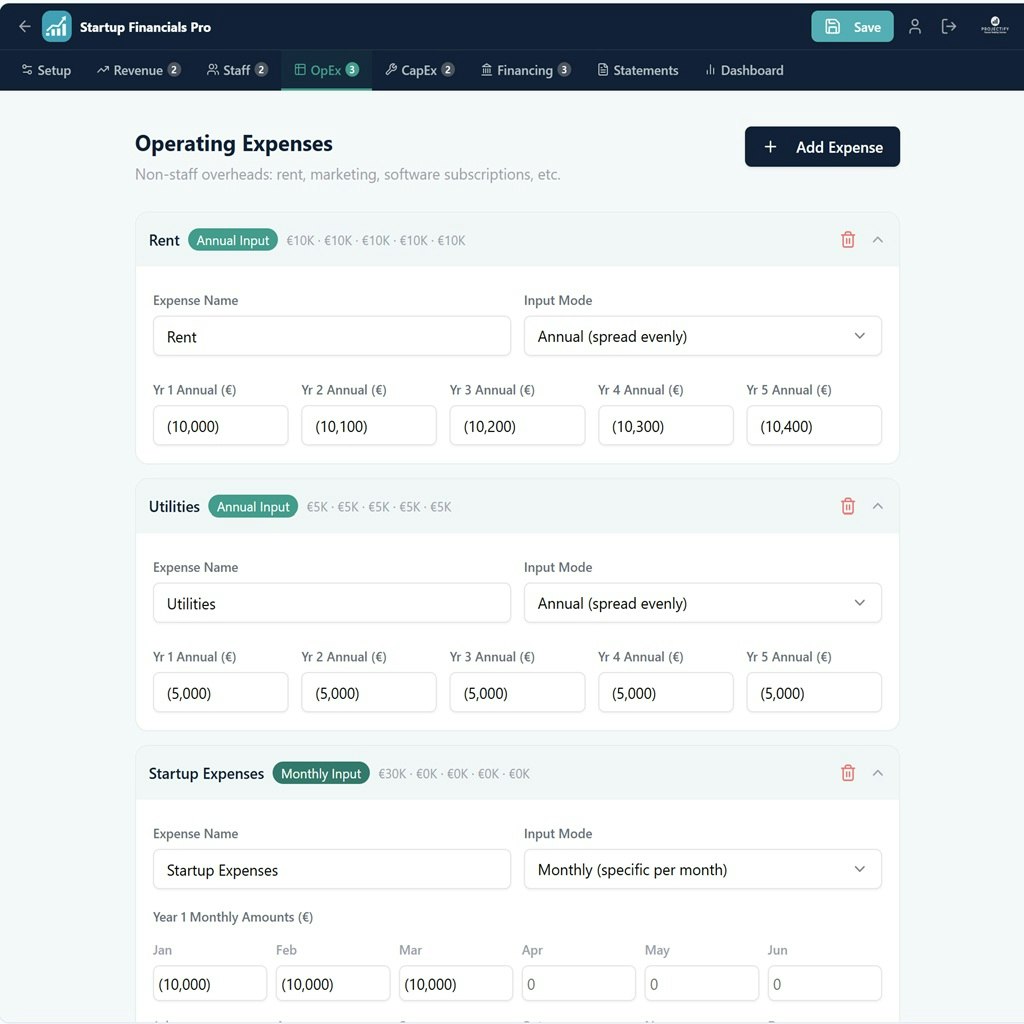 Startup Financials Pro gallery image