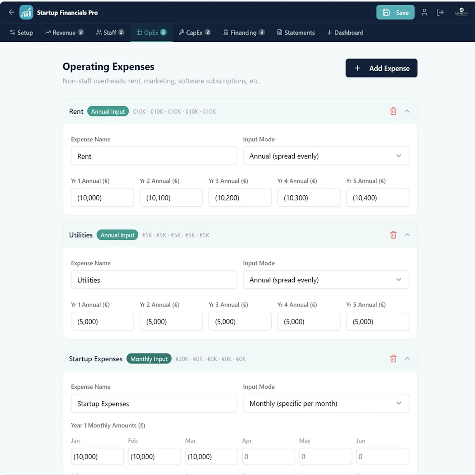 Startup Financials Pro screenshot 8