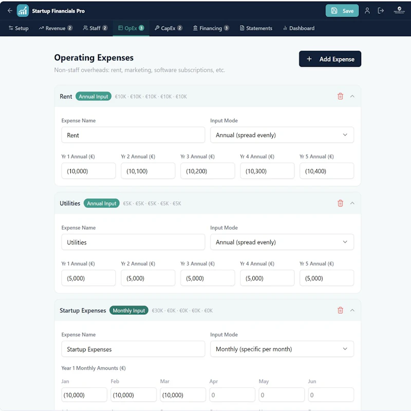 Startup Financials Pro screenshot 8