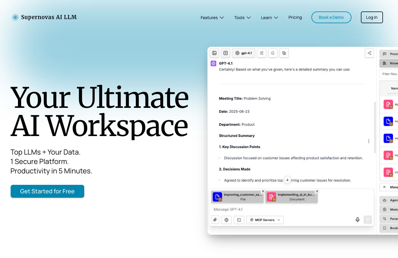 Média Sypernova - Espace de travail AI puissant: discuter avec les modèles AI de vos données 1