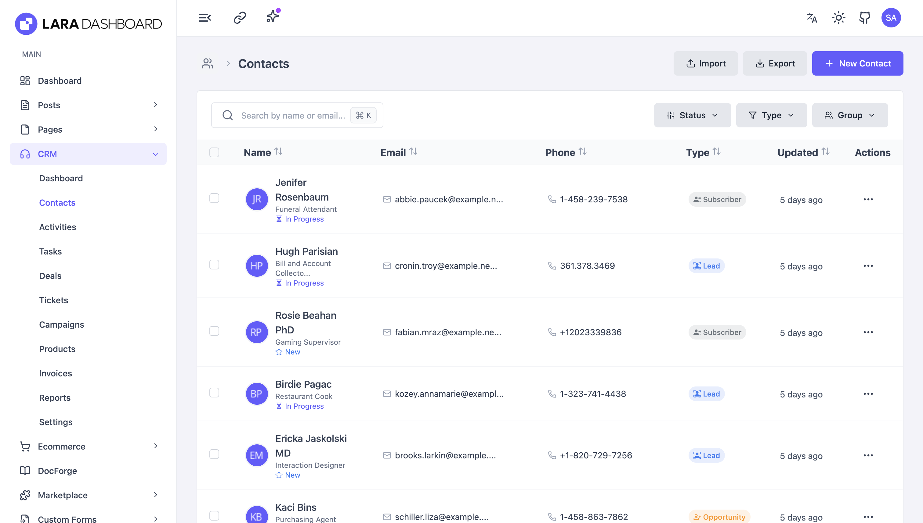 Lara Dashboard media 6