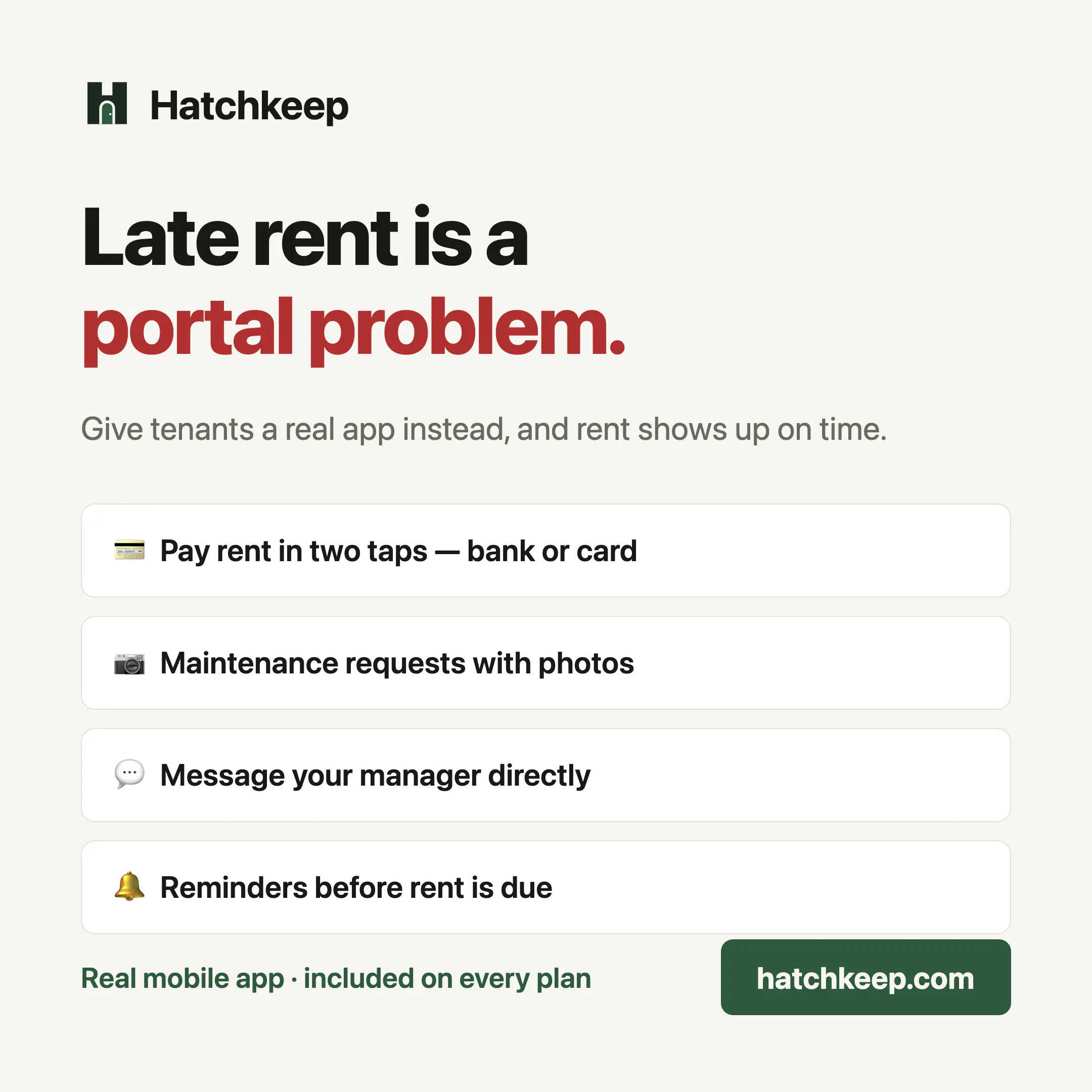 Hatchkeep — Free Property Management  gallery image