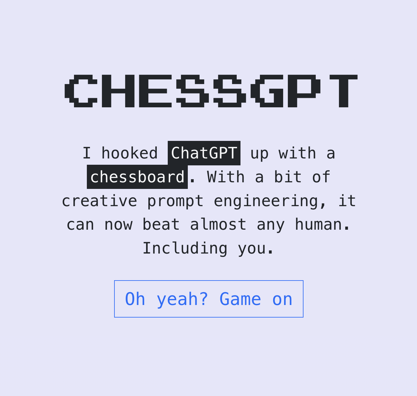 ChessGPT 