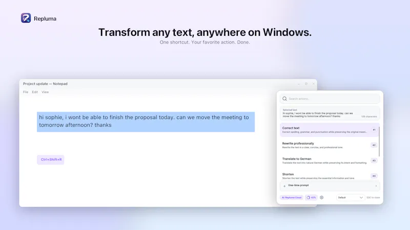 Repluma screenshot 1
