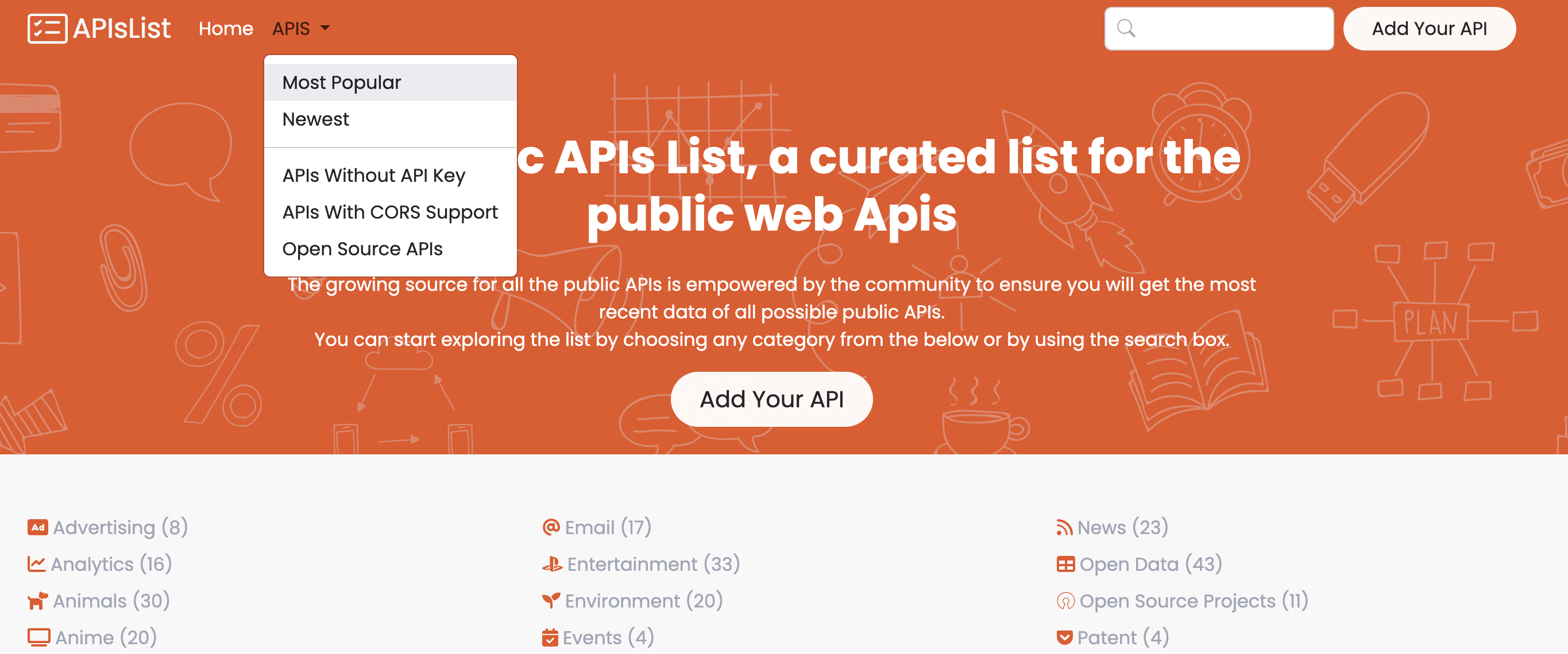 APISLIST: Ihre öffentliche API-Ressource - Verbinden Sie Sie mit den öffentlichen APIs der Welt. Medien 2