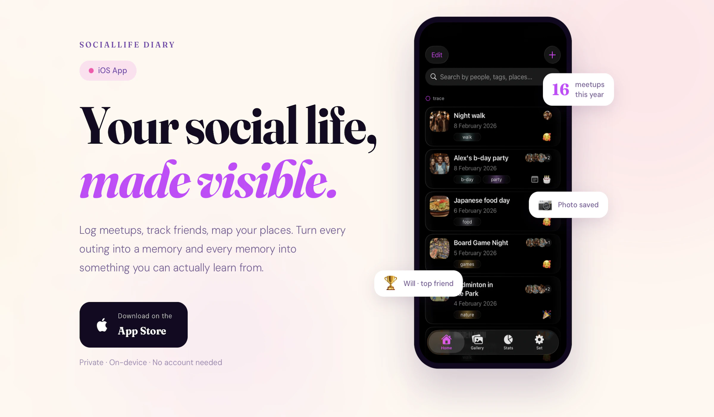 SocialLife Diary: Your Social Timeline  截图