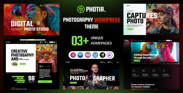 Photia – Photography Portfolio Theme - Main product screenshot demonstrating key features and user interface