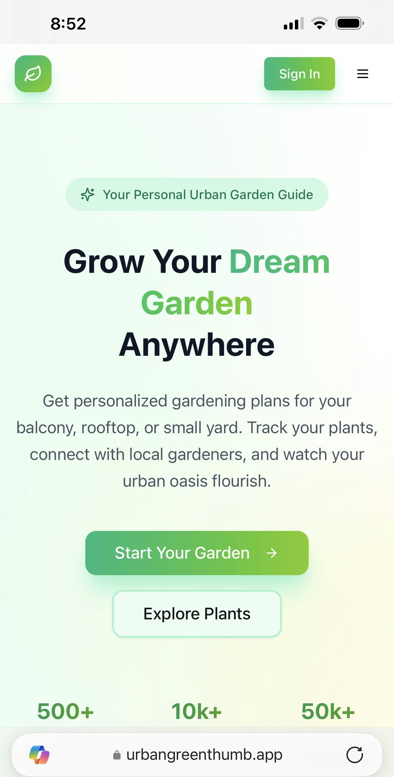 GreenThumb - Screenshot 2 showing product features and functionality