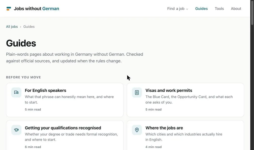 Jobs without German gallery image